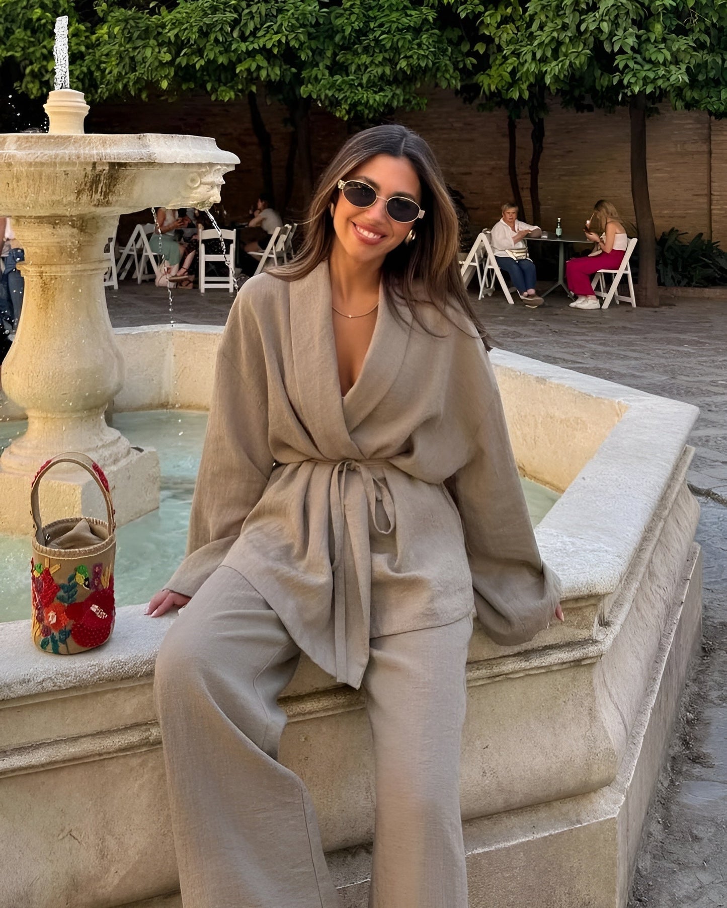 Myla two piece linen set