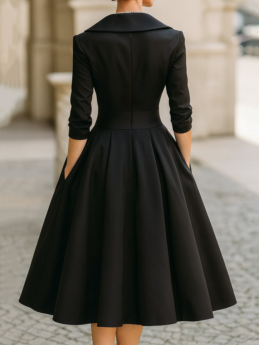 Elvira - Elegante Abito Midi in Raso