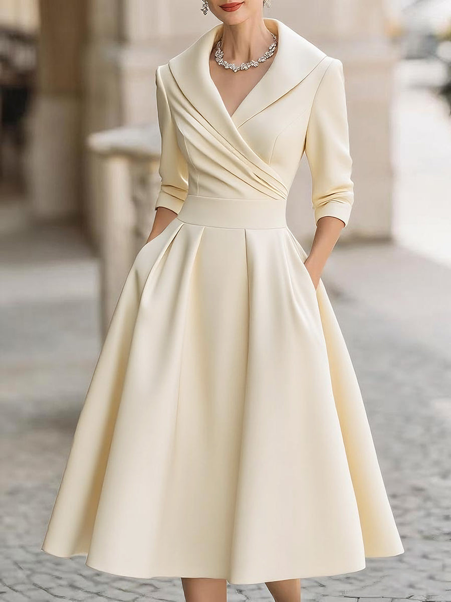 Elvira - Elegante Abito Midi in Raso