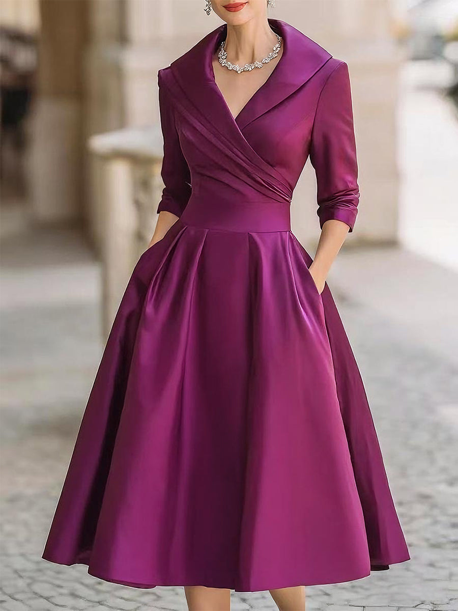 Elvira - Elegante Abito Midi in Raso