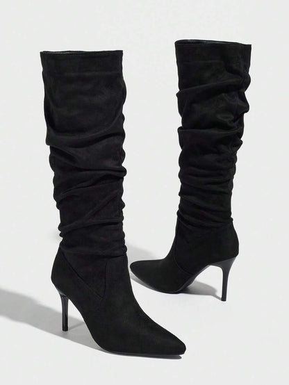 Mary bordeaux heel boots