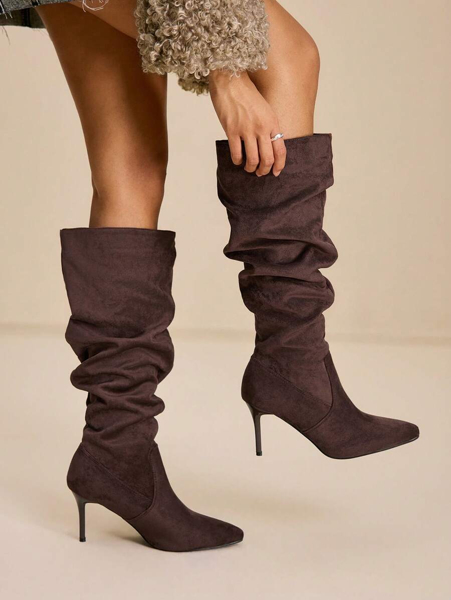 Mary bordeaux heel boots