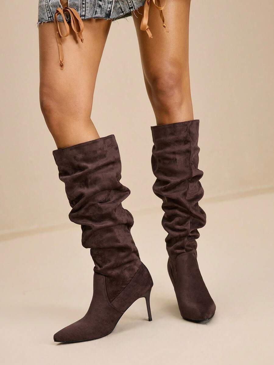 Mary bordeaux heel boots