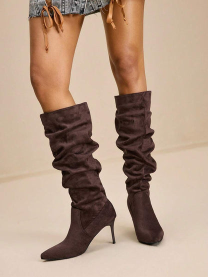 Mary bordeaux heel boots