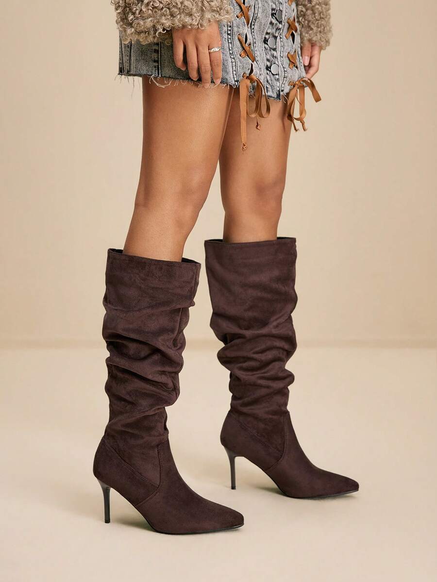 Mary bordeaux heel boots