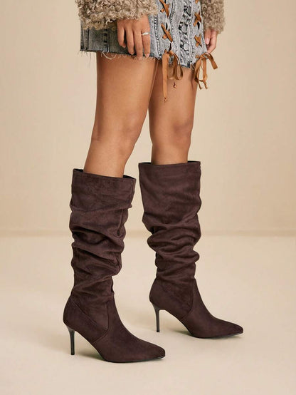 Mary bordeaux heel boots