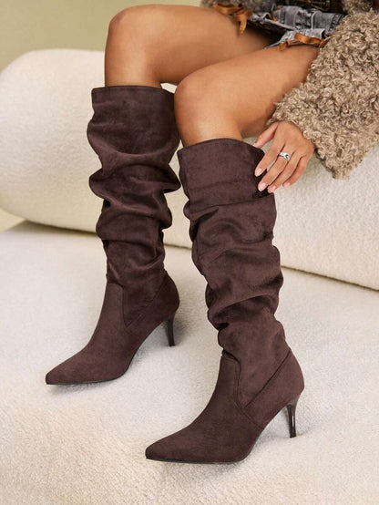 Mary bordeaux heel boots
