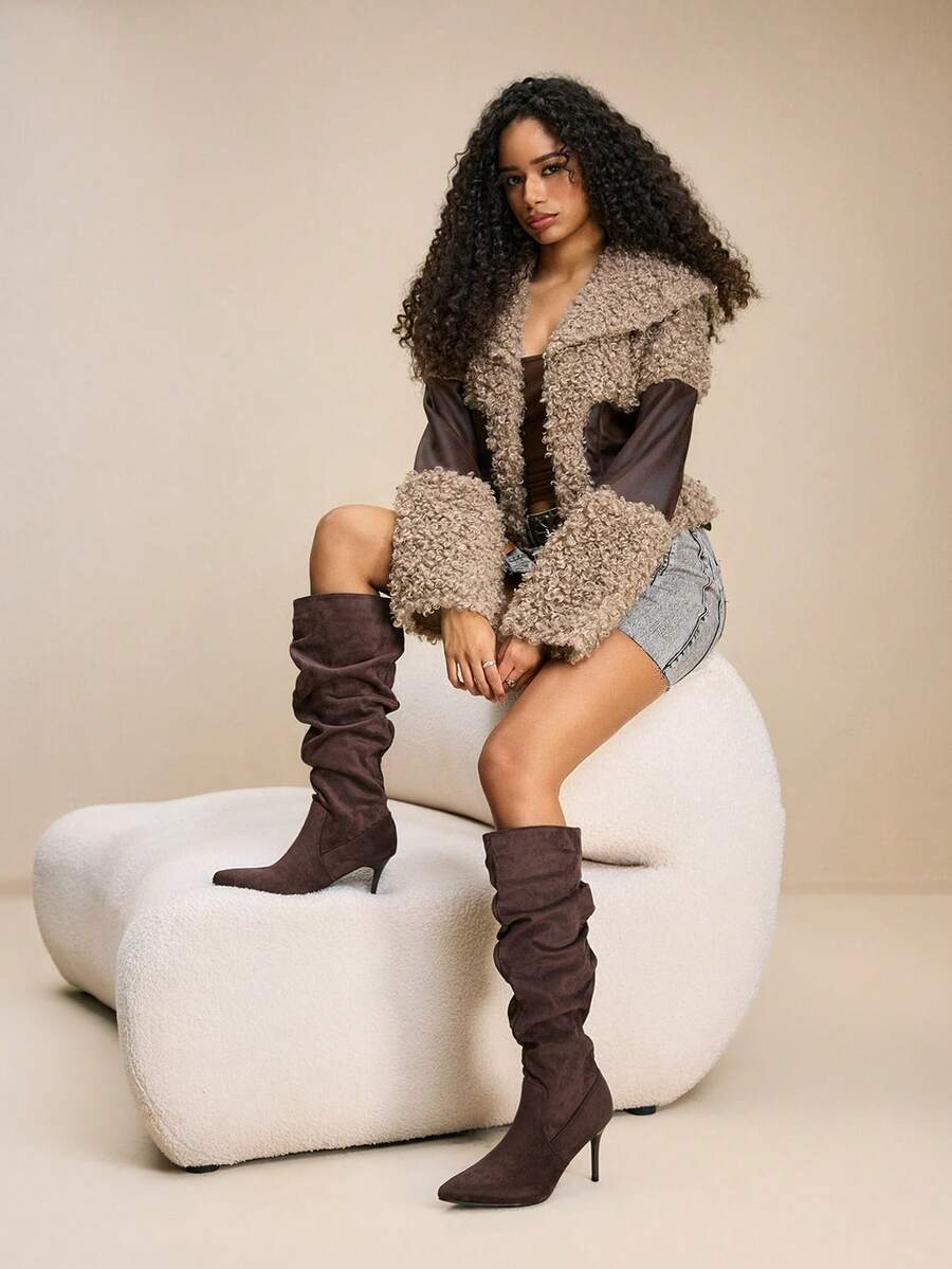 Mary bordeaux heel boots