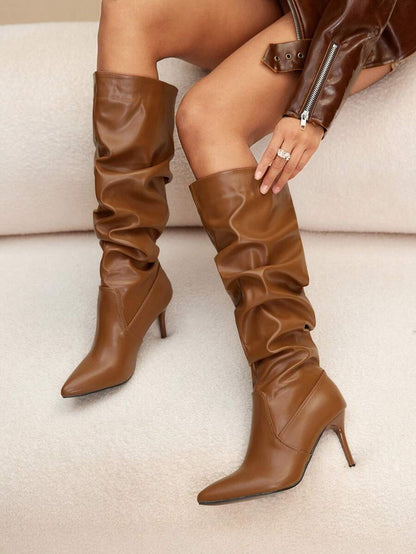 Mary bordeaux heel boots