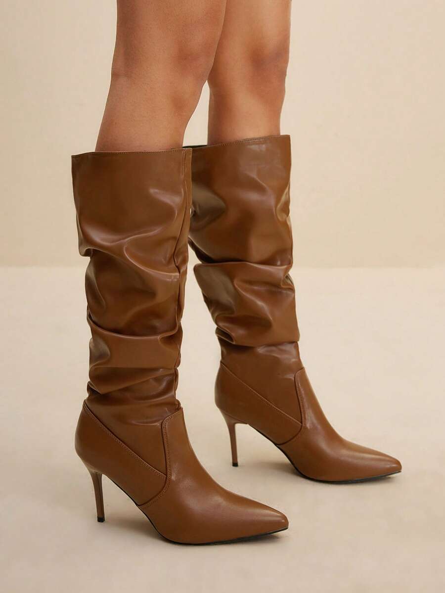 Mary bordeaux heel boots