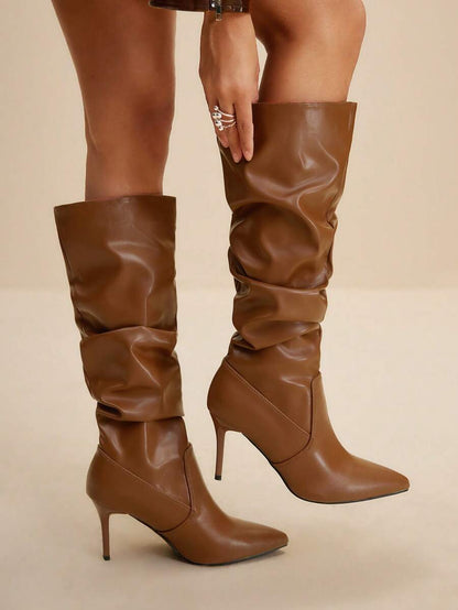 Mary bordeaux heel boots