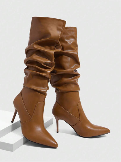 Mary bordeaux heel boots