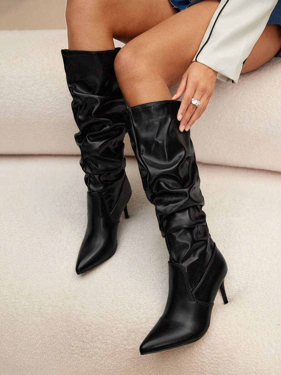 Mary bordeaux heel boots