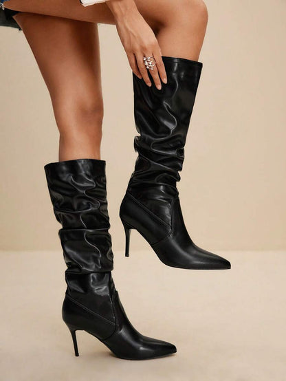 Mary bordeaux heel boots
