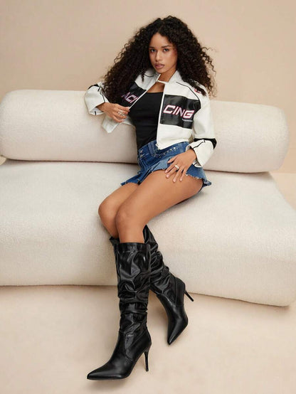 Mary bordeaux heel boots