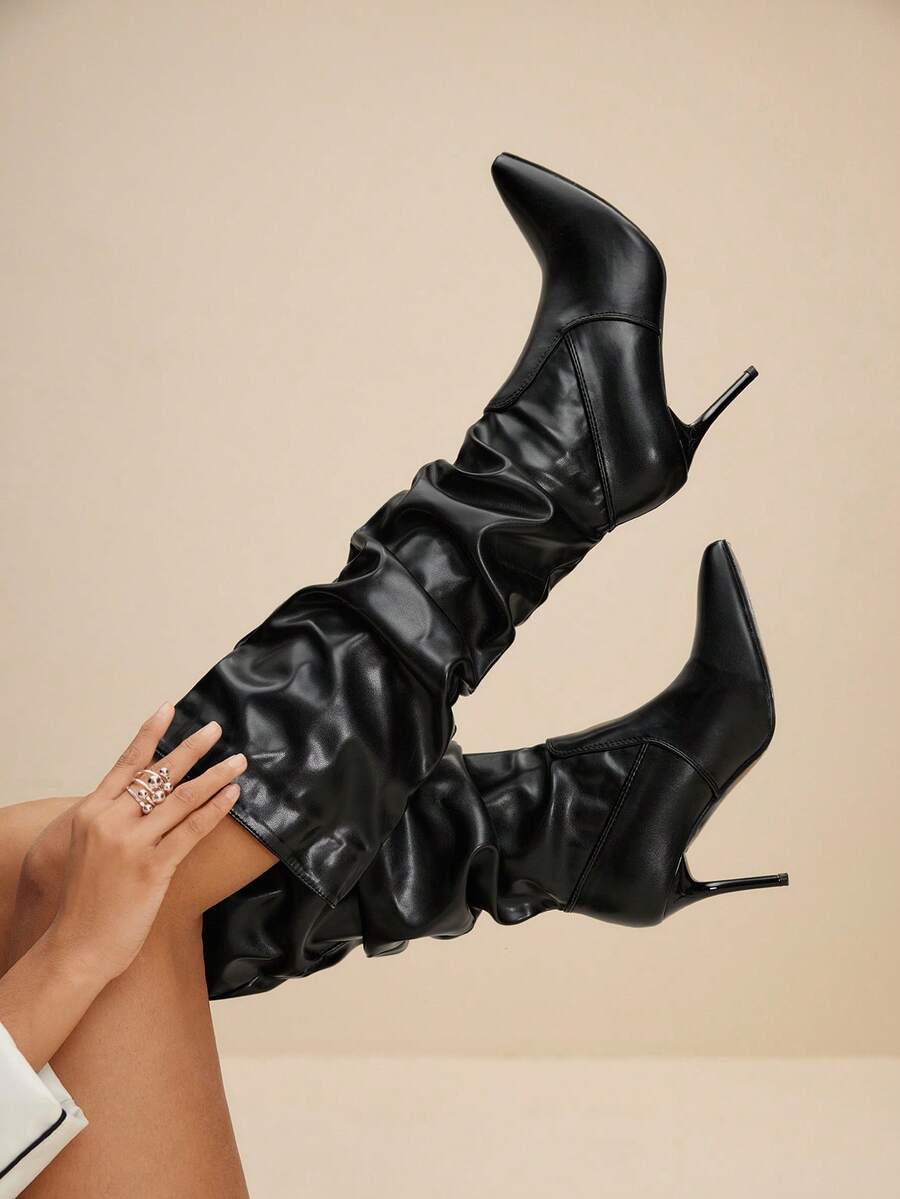 Mary bordeaux heel boots