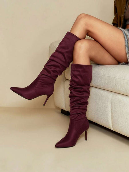 Mary bordeaux heel boots