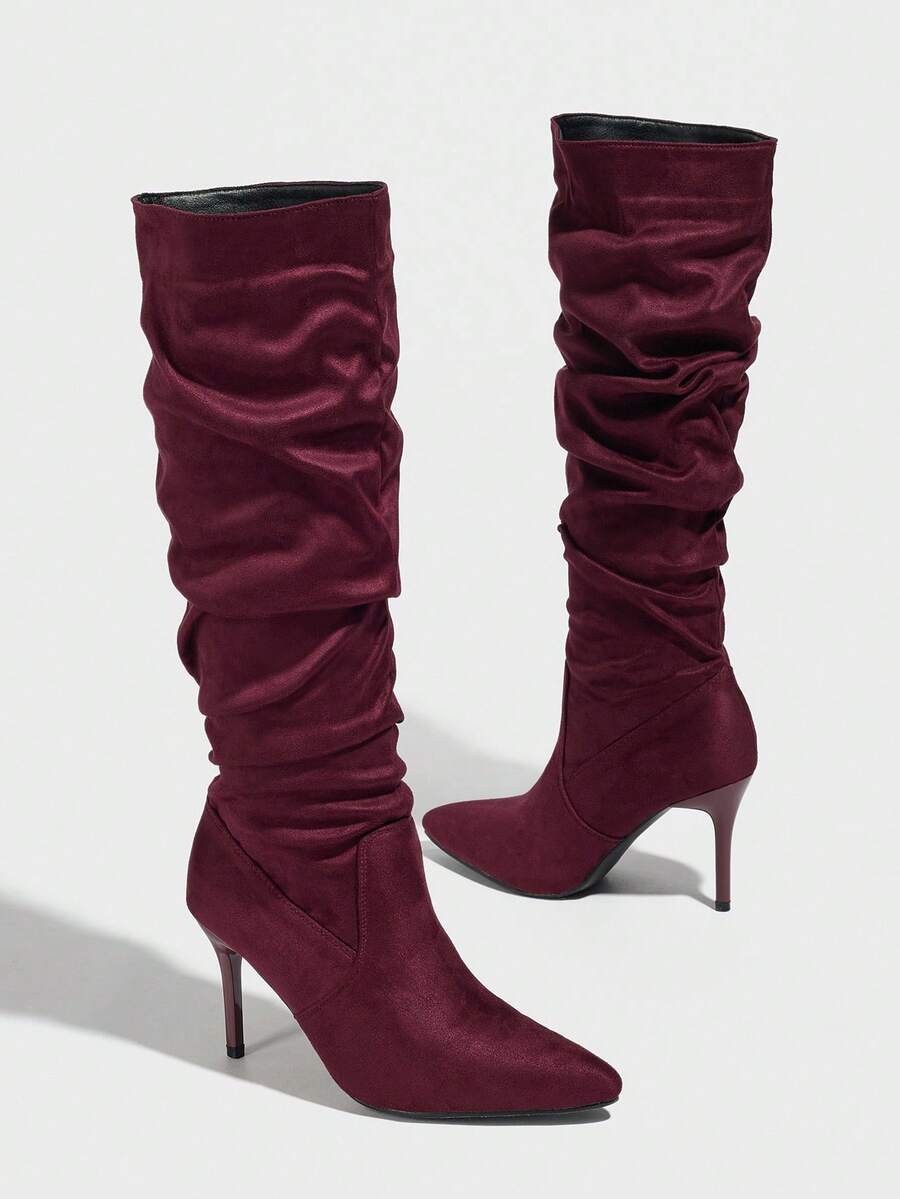Mary bordeaux heel boots