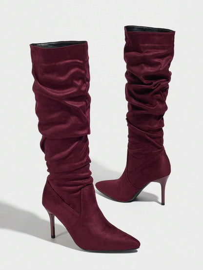 Mary bordeaux heel boots