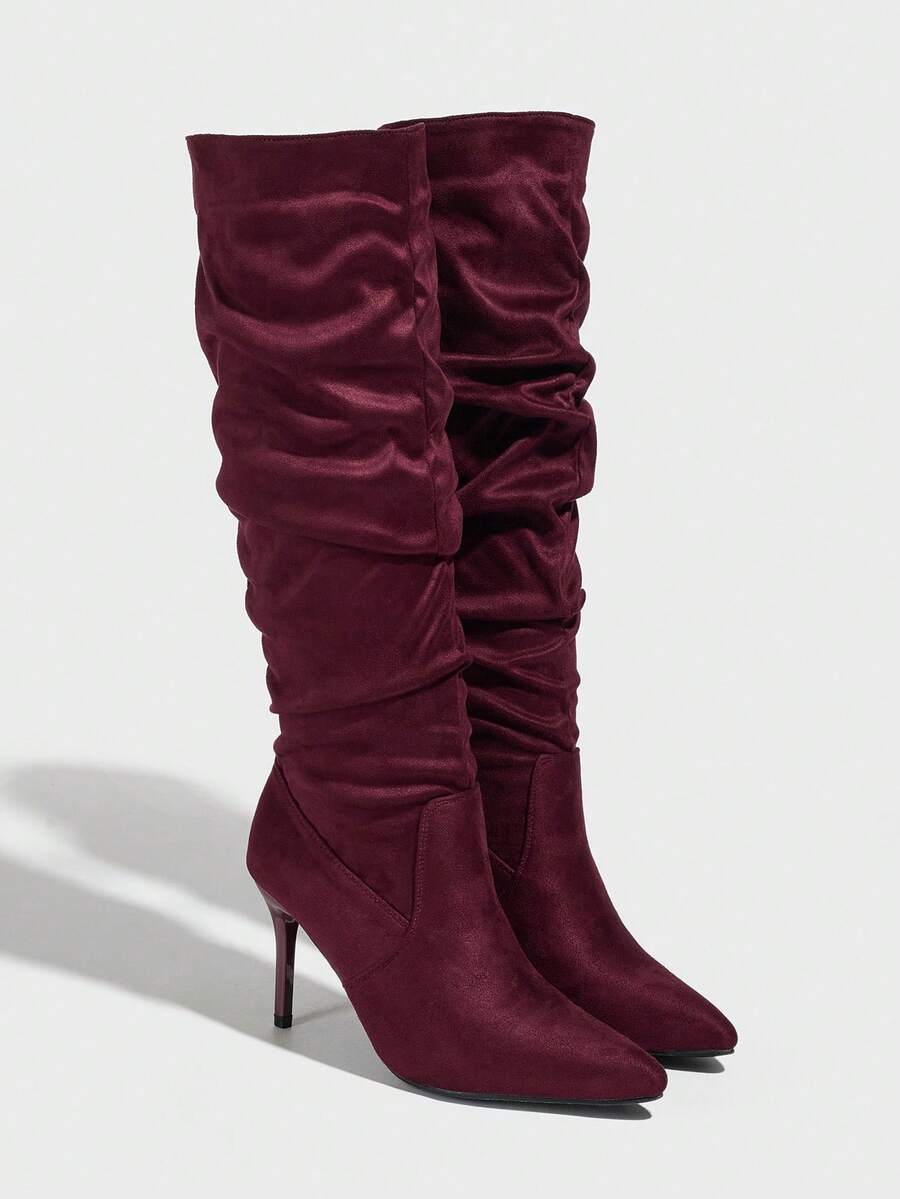 Mary bordeaux heel boots