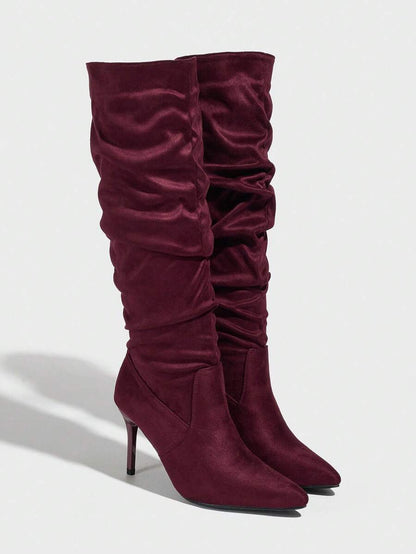Mary bordeaux heel boots