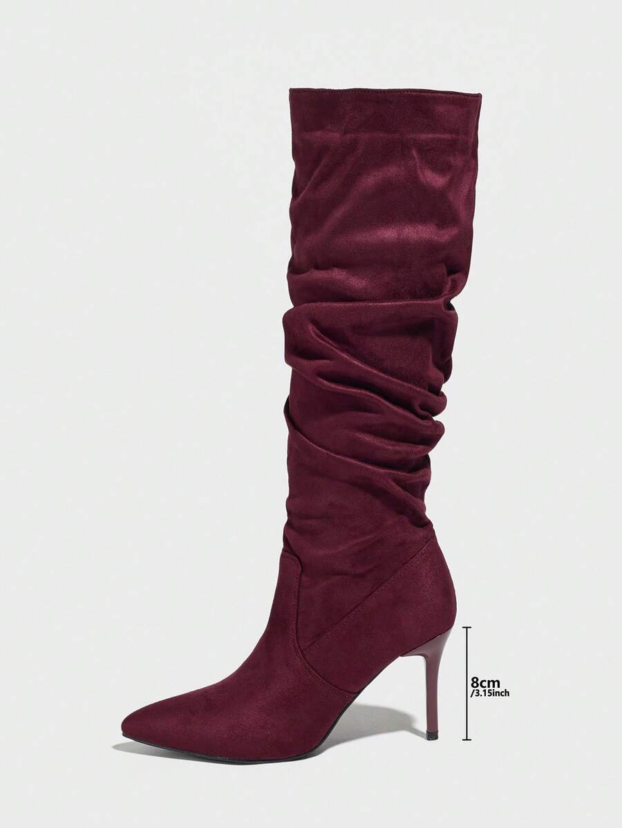 Mary bordeaux heel boots