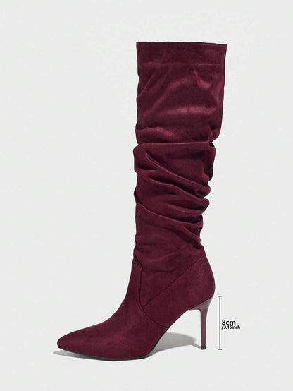Mary bordeaux heel boots