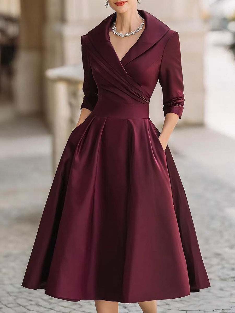 Elvira - Elegante Abito Midi in Raso