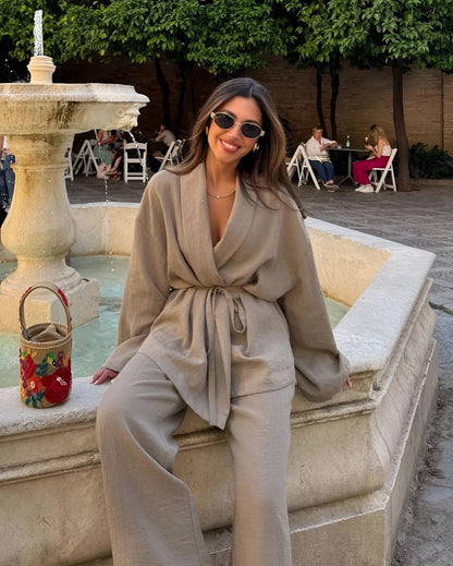 Myla two piece linen set