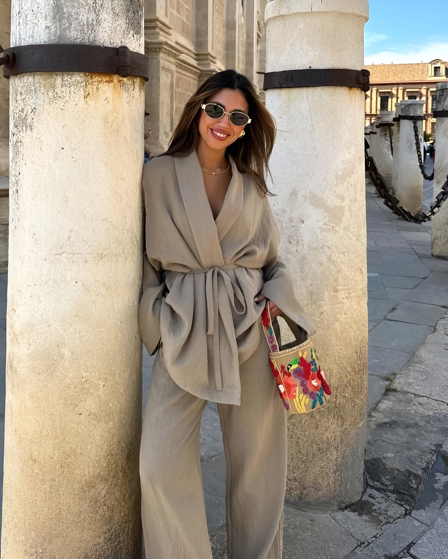 Myla two piece linen set