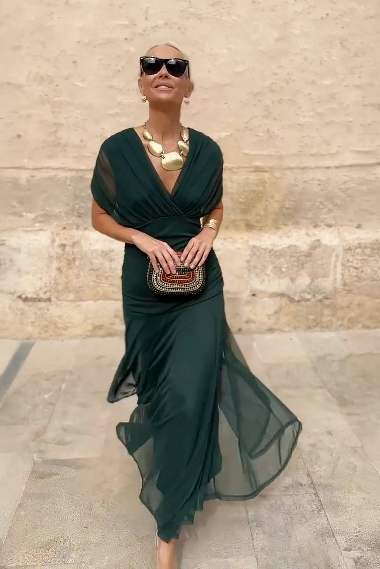 Aurelia – Abito lungo elegante con scollo a V