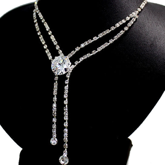 Elisabeth Luxe Crystal Tassel Necklace & Earring Set