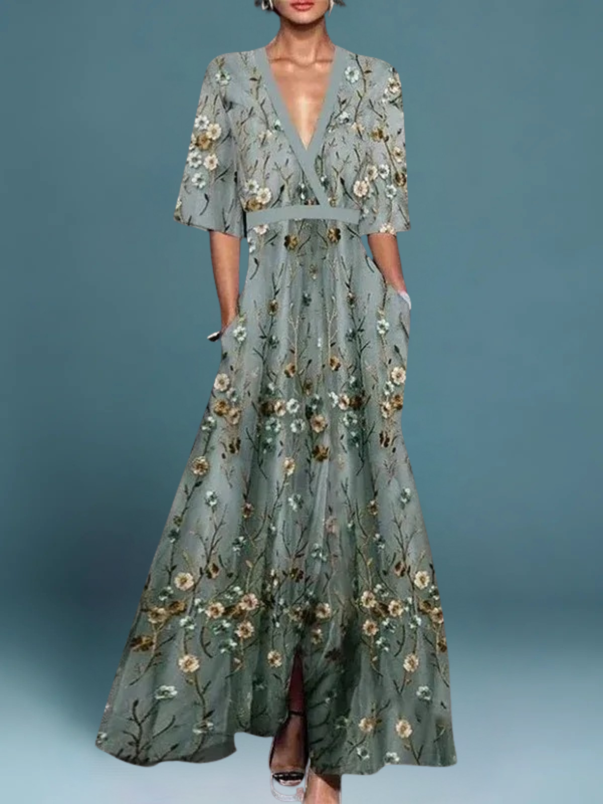 Lucia - Abito Lungo Floreale Elegante
