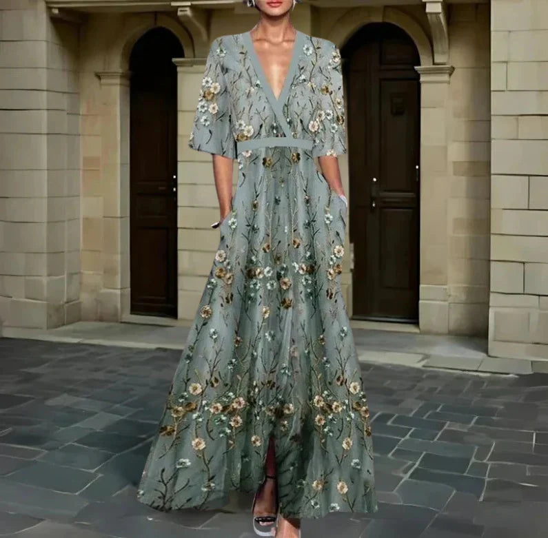 Lucia - Abito Lungo Floreale Elegante