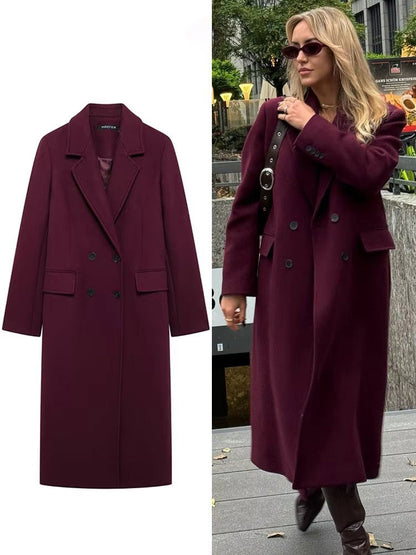 Isabel Winter Burgundy Woolen Coat