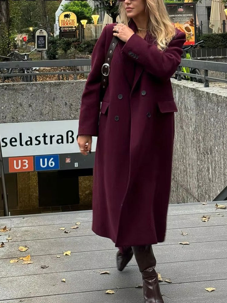 Isabel Winter Burgundy Woolen Coat