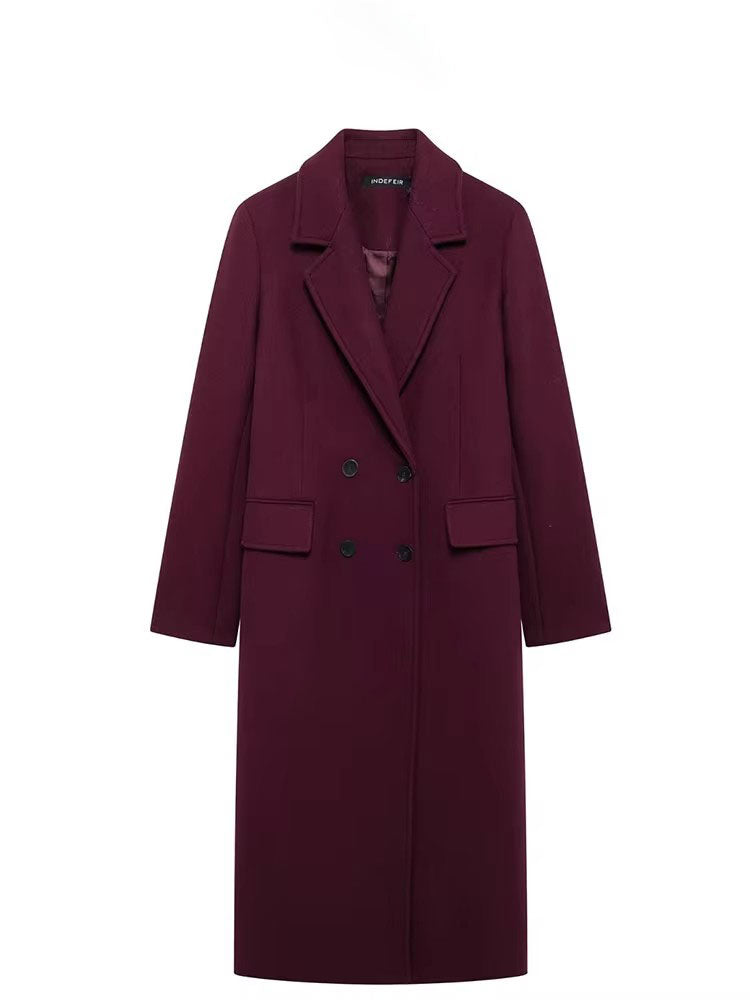 Isabel Winter Burgundy Woolen Coat